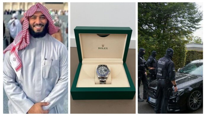 PHOTO: Police investigators seized Mercedes Benz and 5 Rolex watches from Islamic Preacher, Abdelhamid Dehran Asanov, after he pocketed €350,000 from online donations as he scammed his followers he was travelling to Mecca for pilgrims