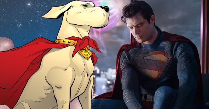 The Man of Steel and his dog Krypto ponder the majesty of planet Earth in a new image from James Gunn’s Superman