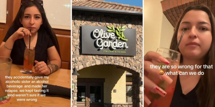 ‘Can we sue them?’: Customer claims Olive Garden served an alcoholic drink to her recovering alcoholic sister. But is it true?