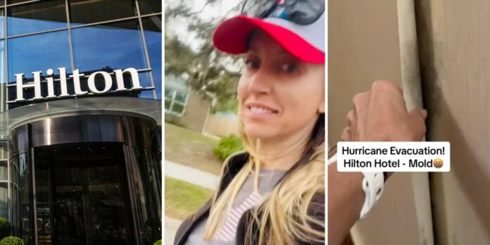 ‘Even if you get out, you’re still in danger’: Woman evacuates to Hilton hotel. Then she peels back the wall in the hallway