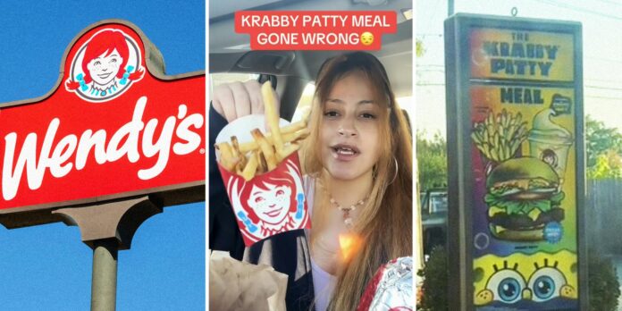 ‘McDonald’s would never’: Wendy’s customer questions drive-thru worker after seeing how Krabby Patty meal is served