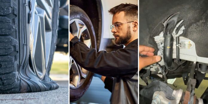 ‘Smh just had to pull over’: Mechanic shares what damage can be done to vehicle when you continue driving on a flat