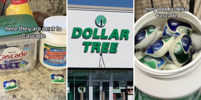 ‘They look identical’: Woman says she found $1.25 dishwasher pods that are Cascade-brand in disguise at the Dollar Tree