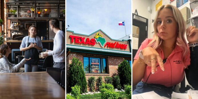 ‘Walking into a packed Texas Roadhouse gives me so much anxiety’: Manager steps in after server accidentally drops ominous note at party of 2’s table