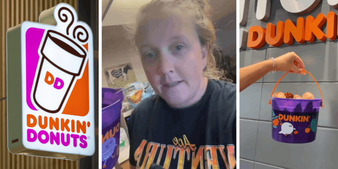 ‘What happened?’: Customer accuses Dunkin’ of false advertising after ordering the Halloween bucket